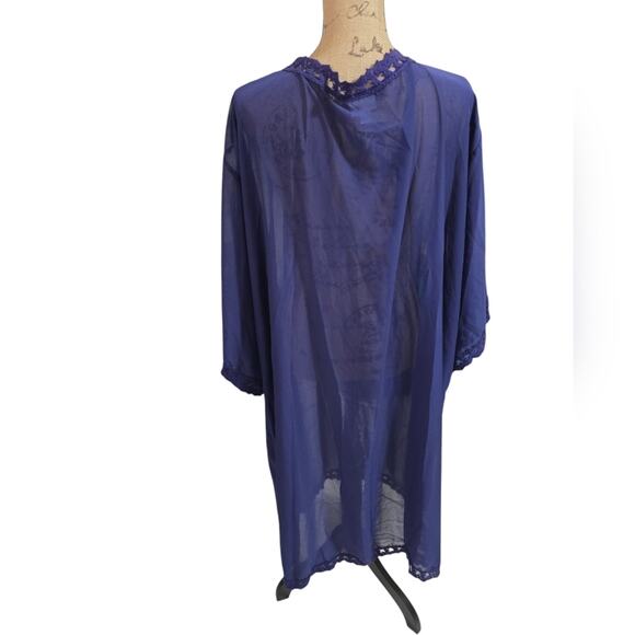LulaRoe Duster Kimono Blue Crocheted Lace Size XL - Picture 2 of 7